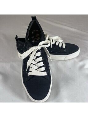 Sam Edelman Black Low-Top Sneakers with White Laces